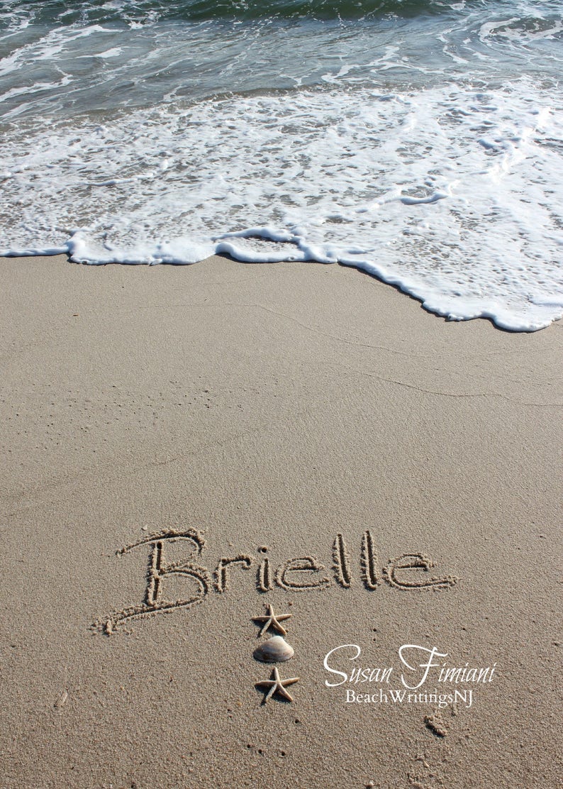 Brielle Beach Sand Beach Writing Photo Jersey Shore PRINT ONLY Etsy