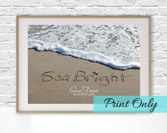 Sea Bright NJ Sand Beach Writing Photo Jersey Shore PRINT ONLY