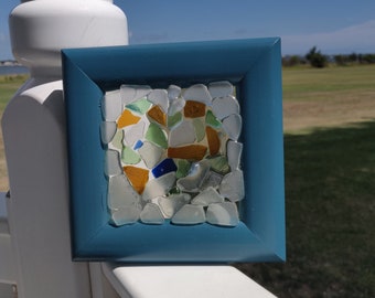 Sea Glass Heart Mosaic Sun Catcher multicolor