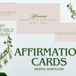 Afirmaciones minimalistas para una confianza inquebrantable: Tarjetas de amor propio - Descarga instantánea - Imprimibles - Estéticas