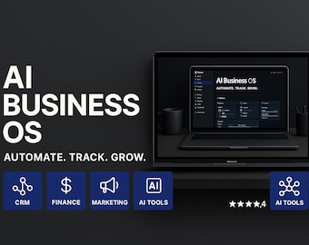 Notion Business OS-Vorlage | KI-basiertes crm, Finanzierung & Marketing Dashboard für Unternehmer