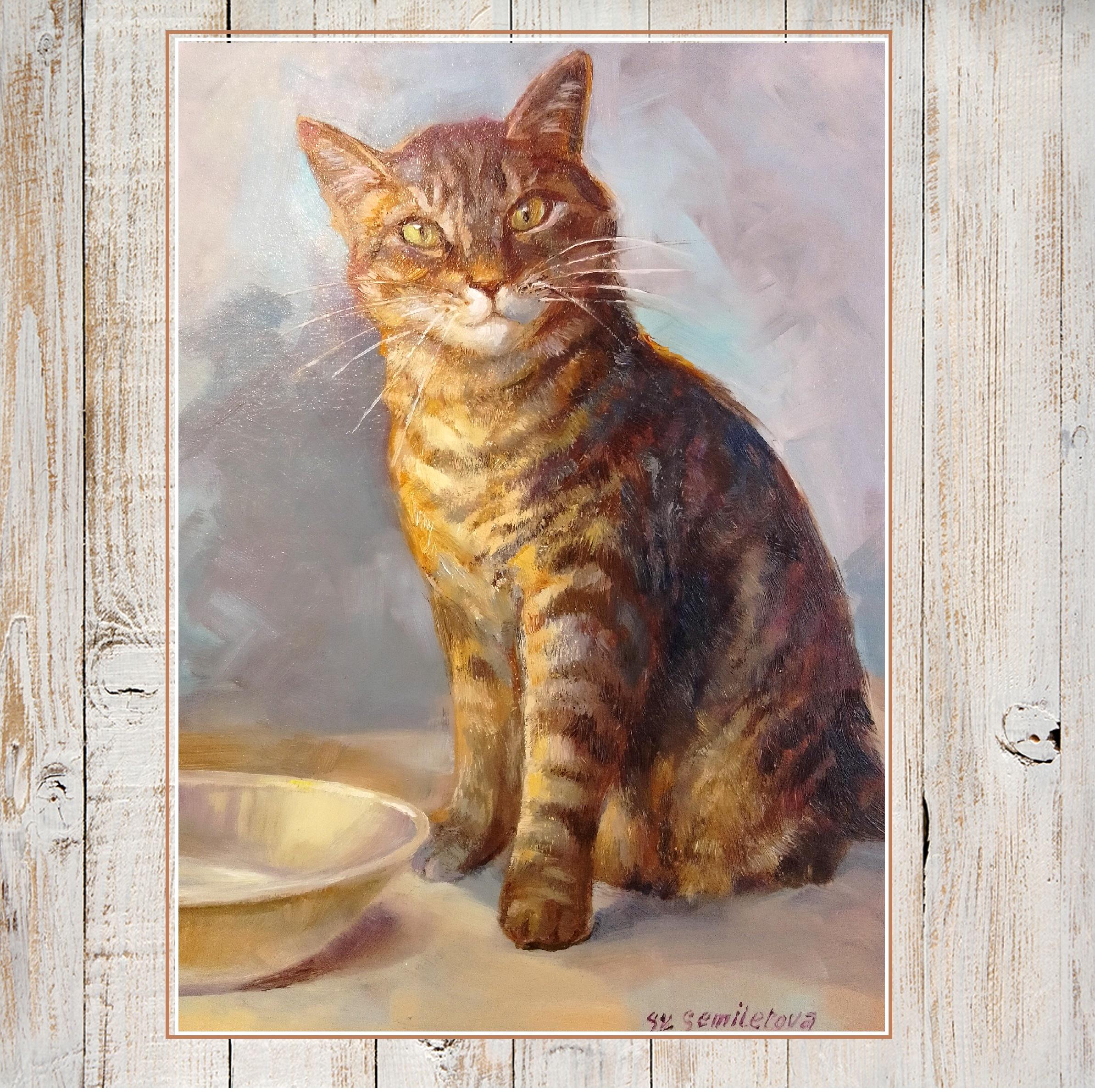 Sad Cat Painting - Etsy Singapore