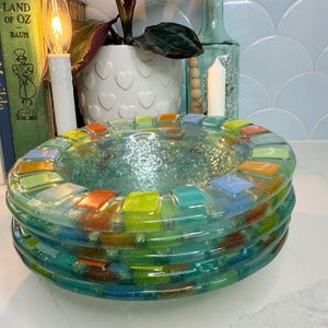 Vintage Villeroy & Boch Twist Alea Vitrum Round 7-inch Bowl Set of 5- Colored Glass Collectable