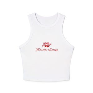 Feminine Energy Micro Rib Racer Tank Top - Women&#39;s Casual Apparel