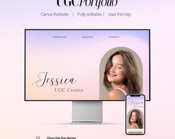 UGC Portfolio Canva Website Template | Content Creator Instagram Influencer Creative Landing Page