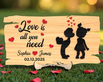 Romantisches Paar Zeichen SVG, Liebe Zitat Holz Plaque-Datei, Valentinstag Laser Cut Muster, personalisiertes Geschenk für Paare 2025, Glowforge xTooll