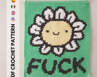 Expletive bloem muurhanger - gehaakt wandtapijt - pdf-patroon HAAKPATROON