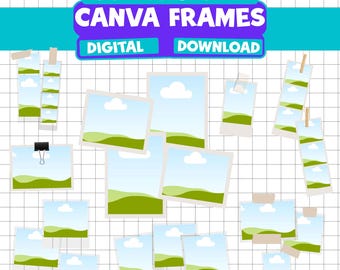 Canva Frames SVG-bundel, polaroidfotolijsten, plakboekelementen (digitale download)