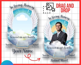 In Loving Memory Design Canva Editable T Shirt, Memorial Canva Designs, Funeral Background, Heavens Stairway, Funeral and Celebration