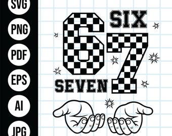 Six Seven Svg Png, Funny Meme Design (Digital Download)