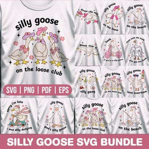 Funny Goose SVG PNG Bundle, Snarky Goose Retro Humor svg, Sassy Animal Silly Goose png, Funny Animal Meme Aesthetic svg, Trendy Sublimation