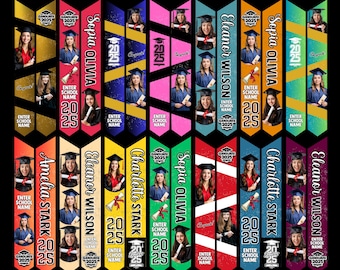 Graduation Stole Canva Template Bundle, Sublimation Sash 2025 (Digital Download)