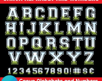 Canva Uppercase Letters & Number Bundle | Sublimation Alphabet (Digital Download)