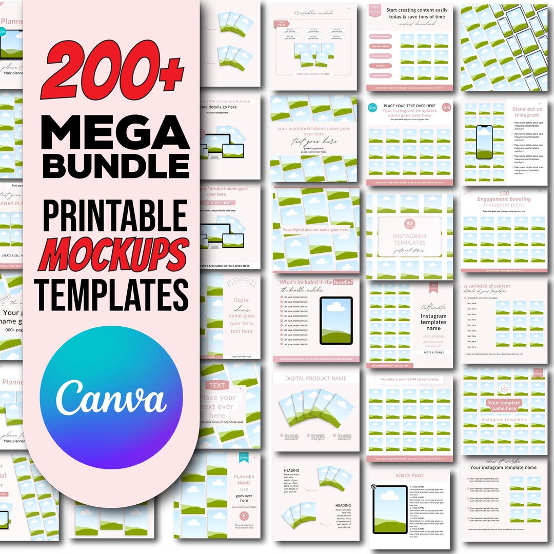 Mega Bundle of Editable Canva Templates, Easy Drag and Drop, Canva ...