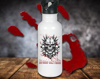 Stainless steel drinking bottle | dark aesthetic bottle | Gothic bottle for metalheads | sublimated | blood design | skull print drinkware