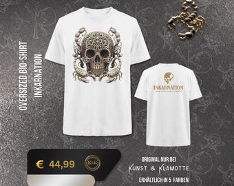 Where Myth Bleeds into Skin - Oversized Organic Shirt - Scene Shirt - Gothic Shirt - Skull Shirt - Dark Art Wear - Men's T-Shirt