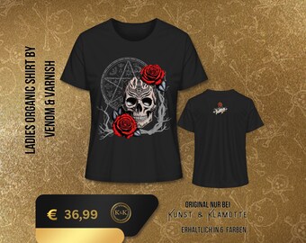 Dark Romance by Venom & Varnish - T-Shirt with skull art design for scene and festival - Ladies Organic Shirt