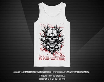Dark Art Shirt for Metalheads & Rebels | occult skull shirt | bloody skull design - Organic Tank Top