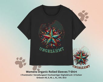 Wild & Retro I Tattoo Classics Shirt I Vintage Vibes Fashion - Womens Organic Rolled Sleeves T-Shirt