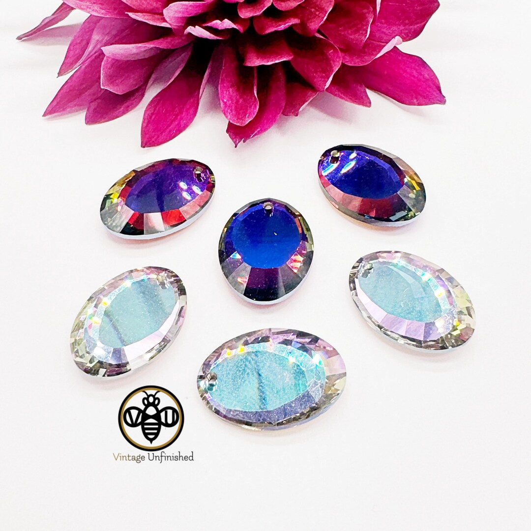 Swarovski® Fancy Vintage Oval Amethyst Gold Foiled 18x13mm