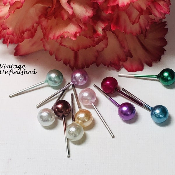 40 Assorted Small 4mm Pearl Stud Stainless Steel Hypoallergenic Post Stud Earrings