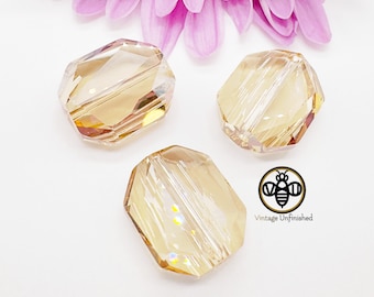 1 Vintage Swarovski Golden Shadow 18mm Faceted Oval Crystal Bead - #5520 - Genuine Swarovski Crystal - Faceted Oval Bead - Ultra Rare