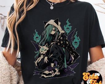 90s Yami Kawaii Anime Girl T-Shirt, Gothic Clothes, Aesthetic Tee, Japanese girl, Gift for Alt Fashion Fan, Creepy Cute Harajuku Tee