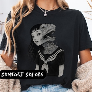 Horror Manga T-Shirt: Gothic Japanese Anime Girl Tee