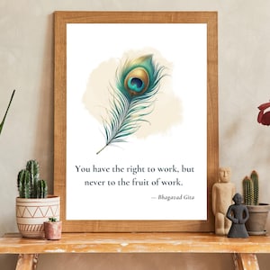 Motivational Quote Wall Art Print – Digital Download Quote Poster | Spiritual Printable | Home Decor | Bhagavad Gita Quote