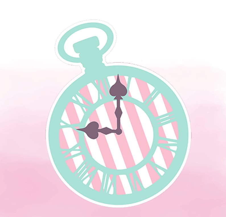 Alice in Wonderland Party Shabby Chic Decoration Printable Pocket Watch ...