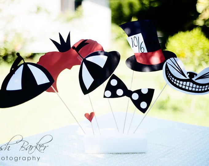 Alice in Wonderland Party Supplies Photo Booth Props Etsy