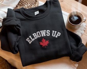 Sudadera bordada con el lema "Codos arriba" de Canadá, orgullo canadiense