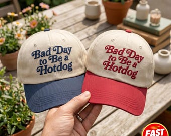 Casquette brodée Bad Day To Be A Hotdog, casquette trucker rétro, slogan barbecue amusant