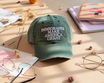 Boné "Imigrantes Tornam a América Grande Novamente" Bordado, Boné Antirracista