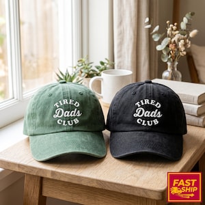 Broderad "Tired Dads Club"-hatt med tvätt, bygg-pappahatt, lekbilar på pappas rygg, hatt med matta, vägbilsbana, fars dag-present