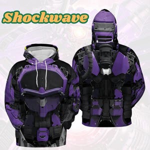 Shockwave Decepticons Transformers Halloween Costume, Shockwave Cosplay Hoodie, Autobot Decepticons Transformers Soundwave Halloween Cosplay