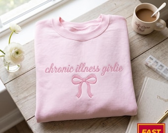 Embroidered Chronic Illness Girlie Sweatshirt