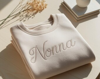 Embroidered Nonna Sweatshirt, Grandma Gift