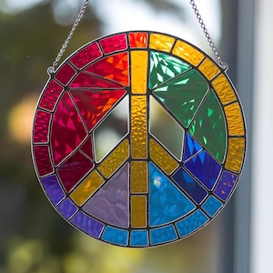 Peace Sign Ornament Hanging Sign, Peace Sign Christmas Ornament, Hippie Car Charm, Peace Sign Gift, Peace Sign Window Hanging, Groovy Gift
