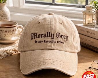 Embroidered Morally Grey Hat, Dark Romance BookLover Cap, Booktok Gift