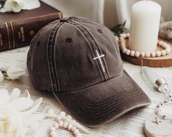 Boné cristão com cruz, boné bordado estilo pai, presente religioso