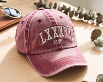 Gorra con números romanos bordados, gorra política lavada FDT