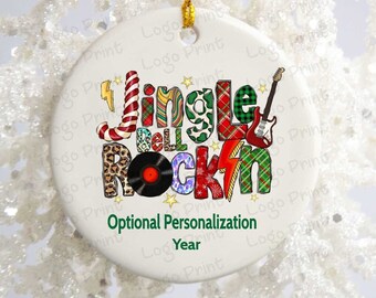 Personalized Music Christmas Ornament, Jingle Bell Rockin' Ornament, Customized Ornament for Music Lover, Holiday Gift for Musician