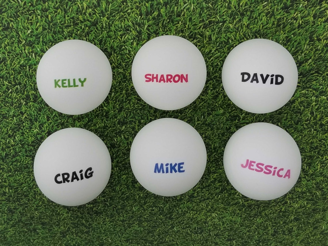6 Personalized Ping Pong Balls with Different Text on one side Etsy
