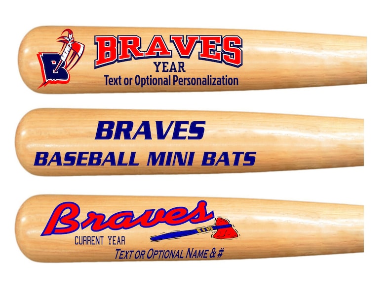 Braves Mini Baseball Bats Individually Personalized Souvenir Etsy