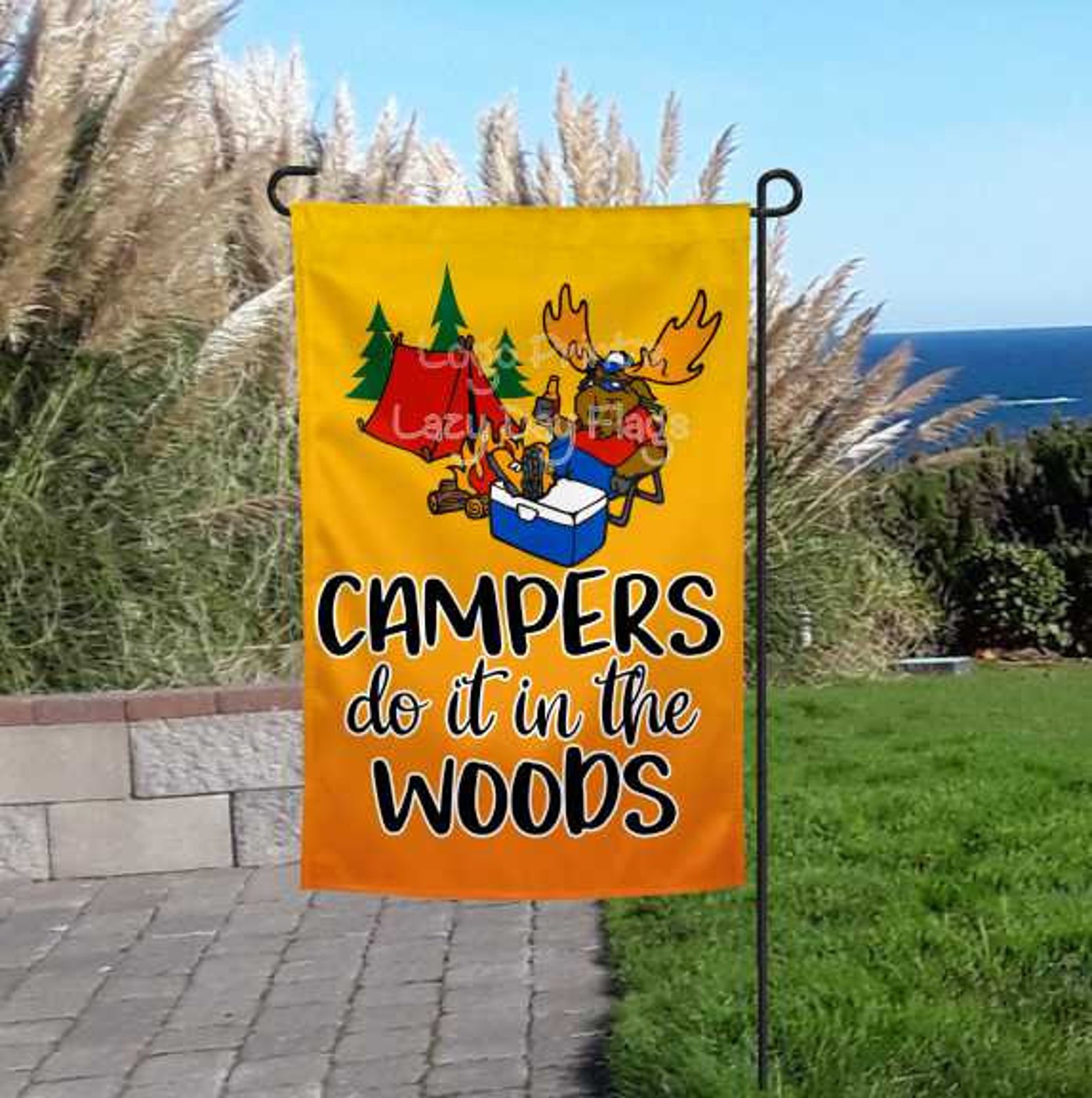 Funny Camping Yard Flag Campers Do it in the Woods Garden Etsy