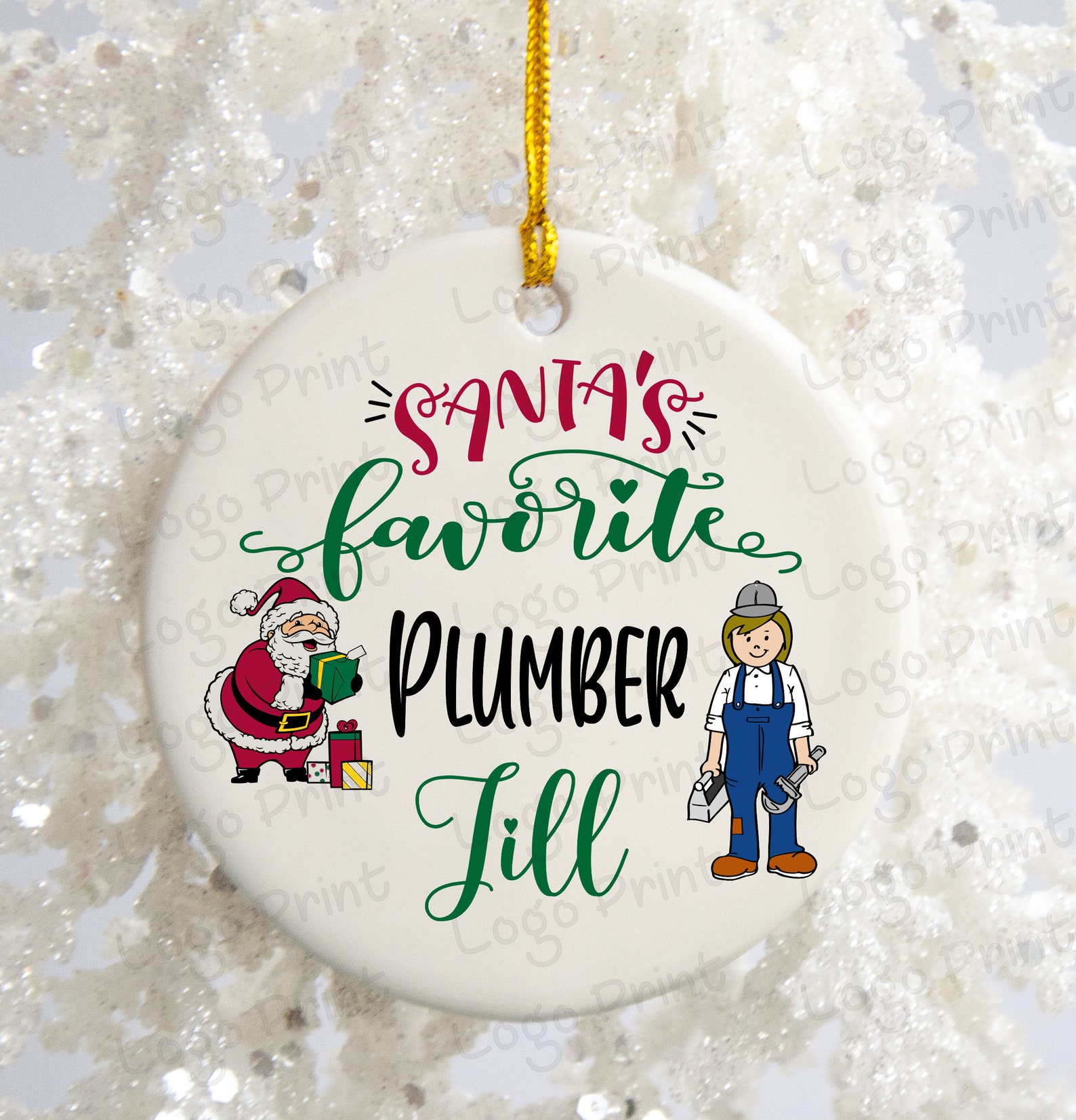 Personalized Plumber Christmas Ornament Santa's Favorite Etsy