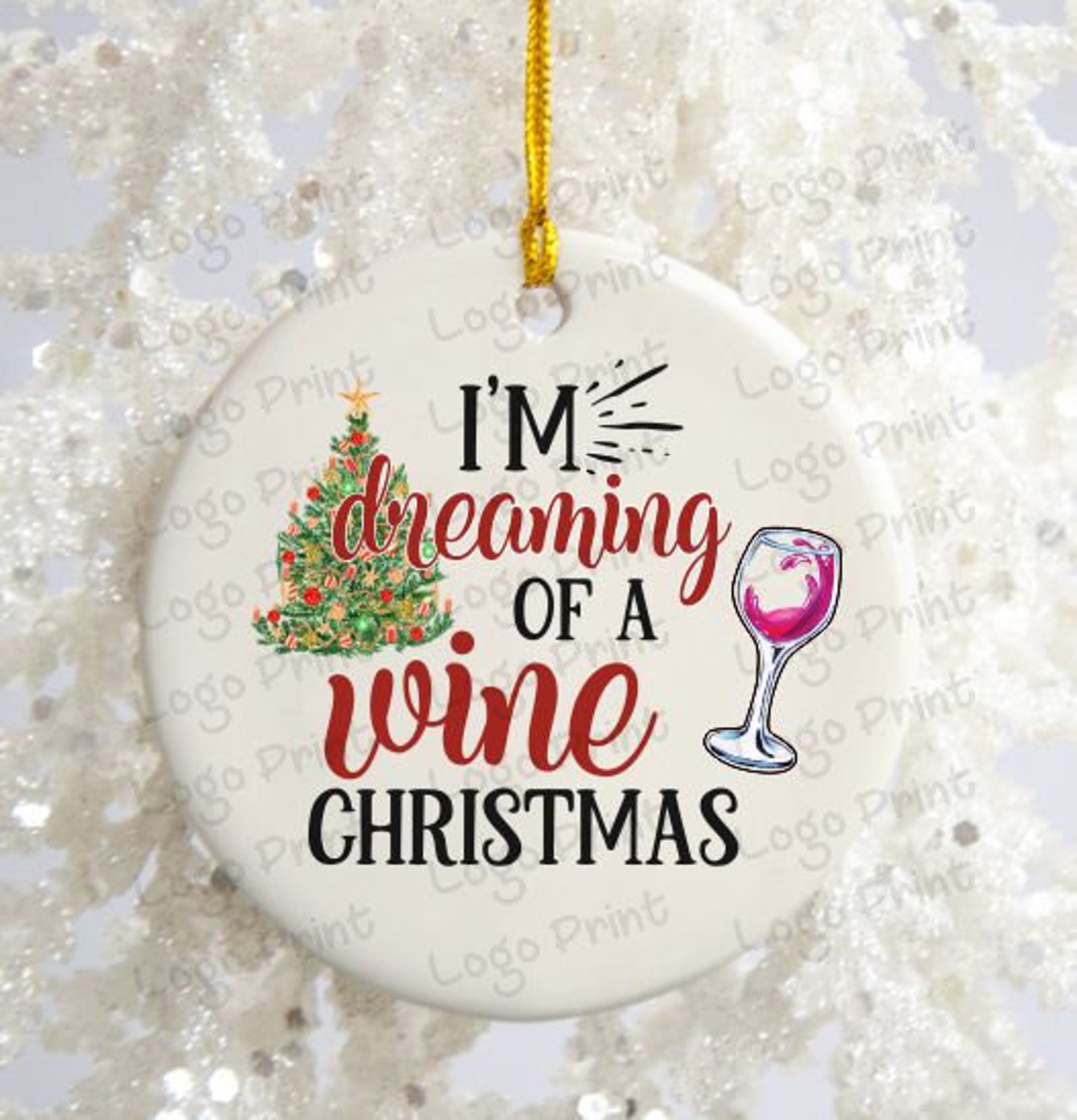 Personalized Funny Christmas Ornament Dreaming of a Wine Etsy