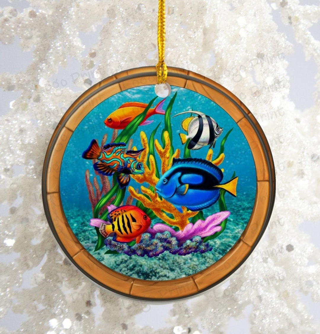 Tropical Fish Christmas Ornament Colorful Undersea Holiday Etsy