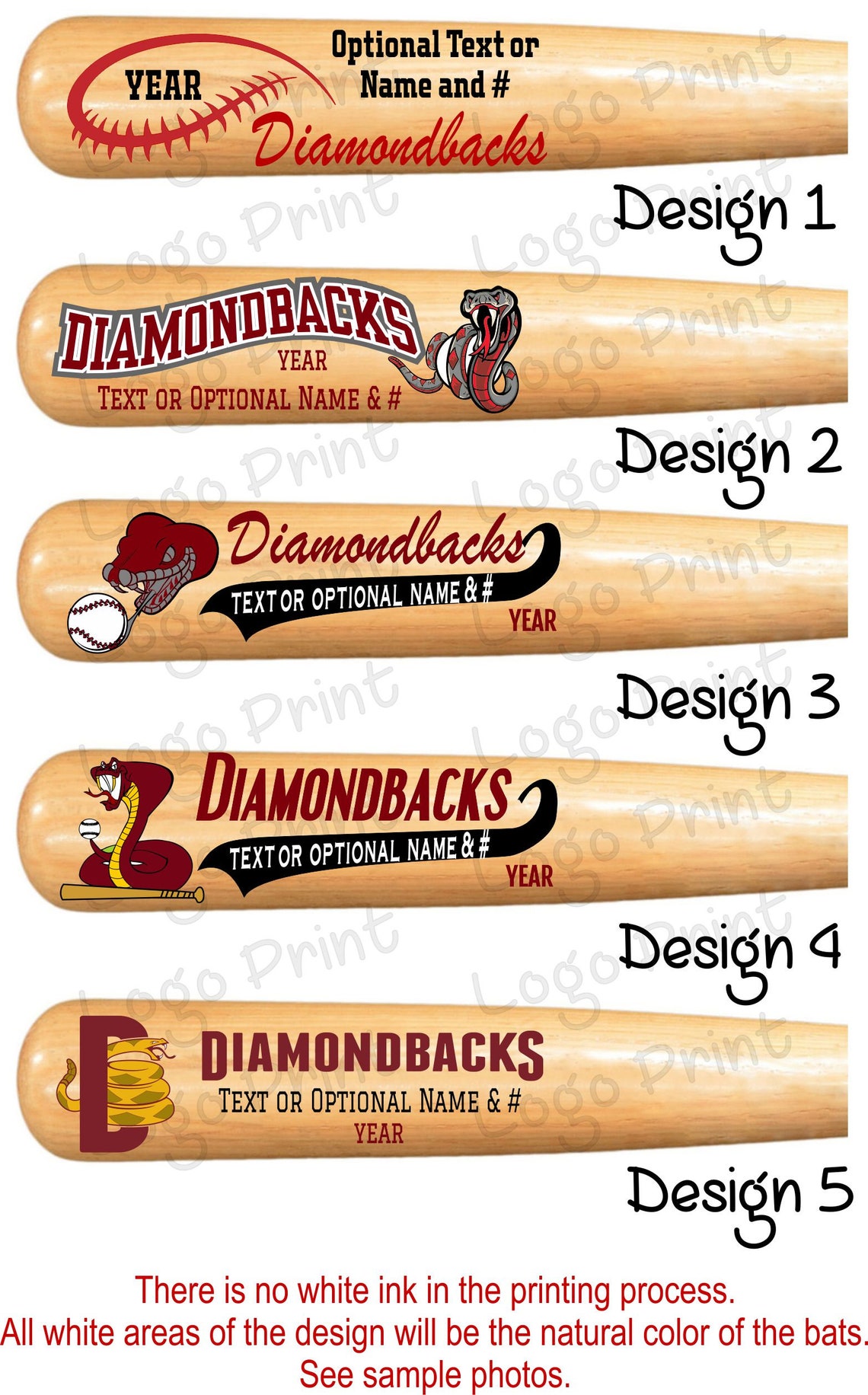 Diamondbacks Mini Bates de Béisbol Individualmente | Etsy
